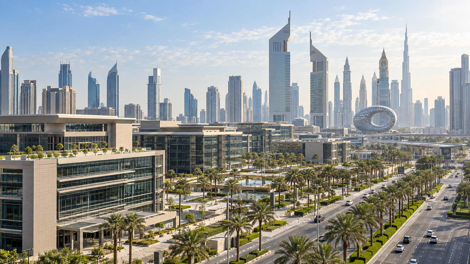 Dubai World Trade Centre and Dubai skyline