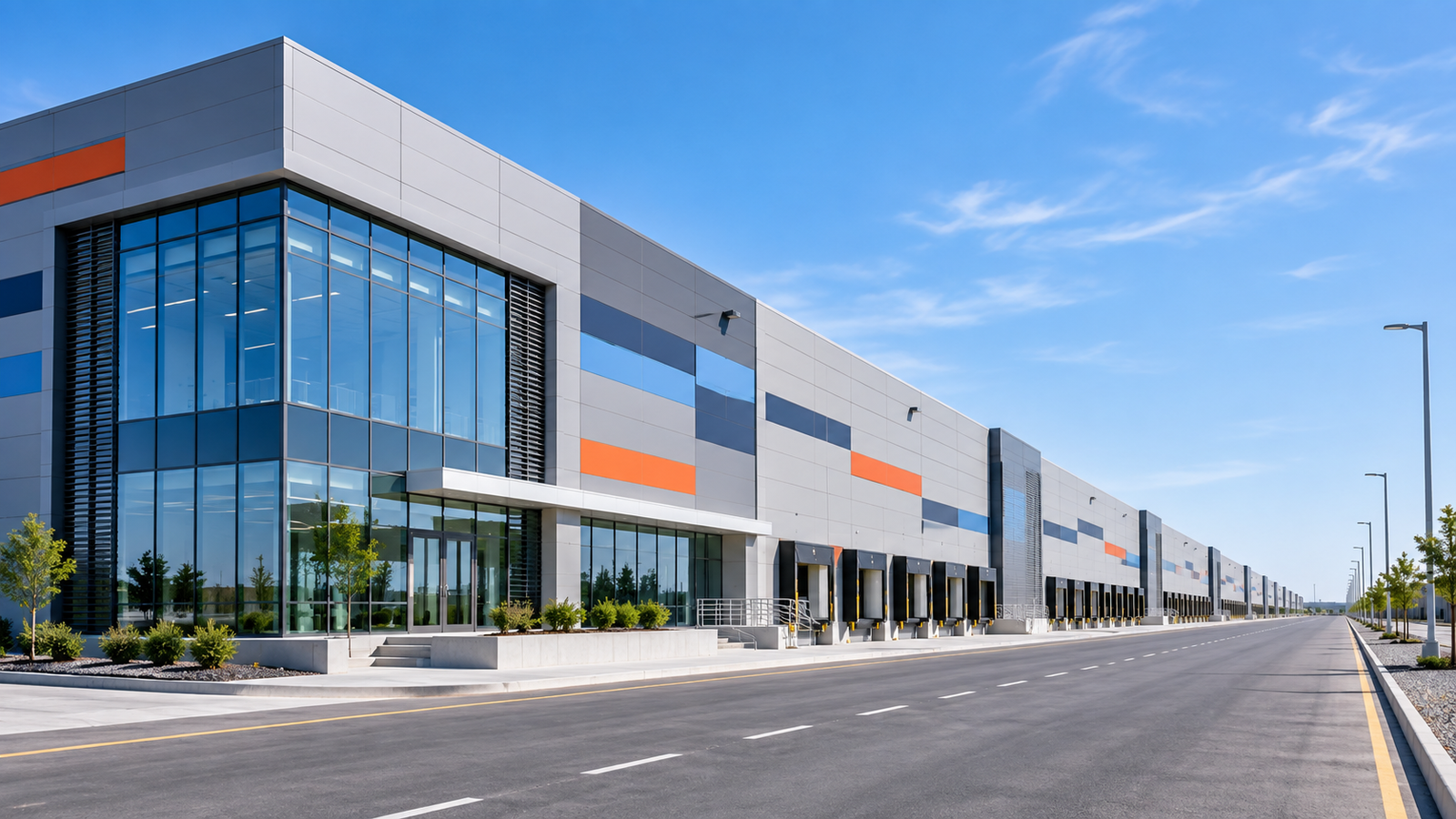 Modern industrial warehouse and logistics facility