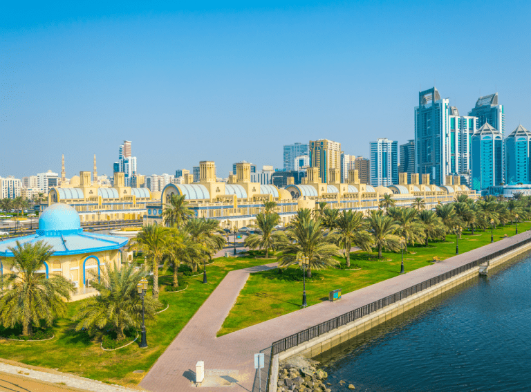 Sharjah waterfront and city skyline