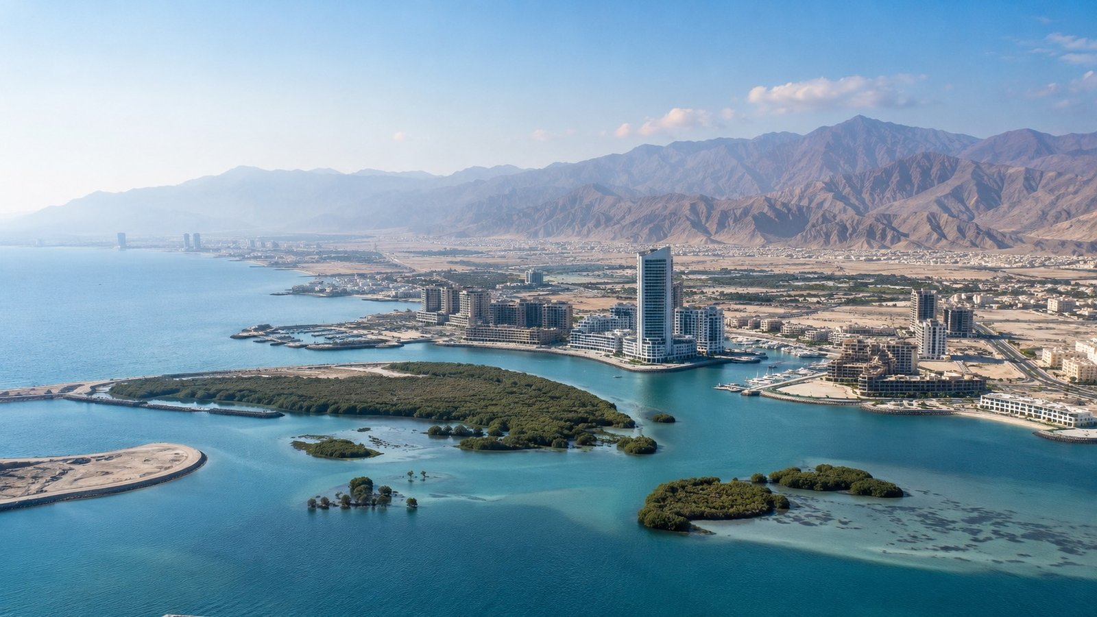 Ras Al Khaimah coastline and international business district